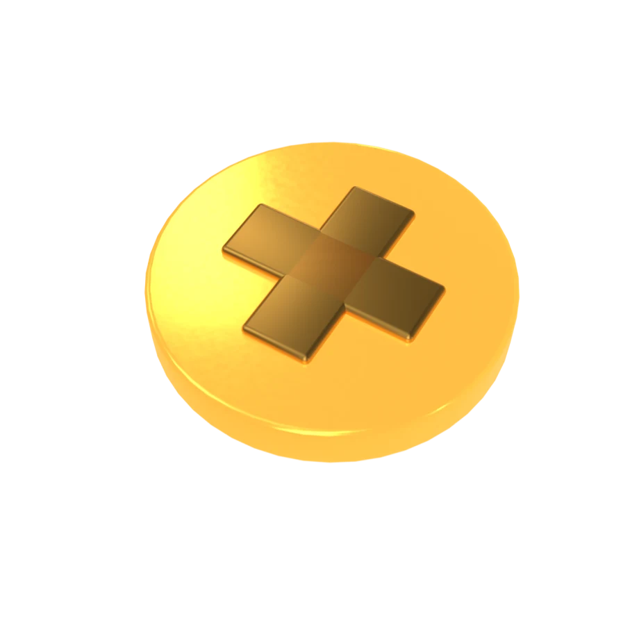 magot gold coin surrounded by confetti